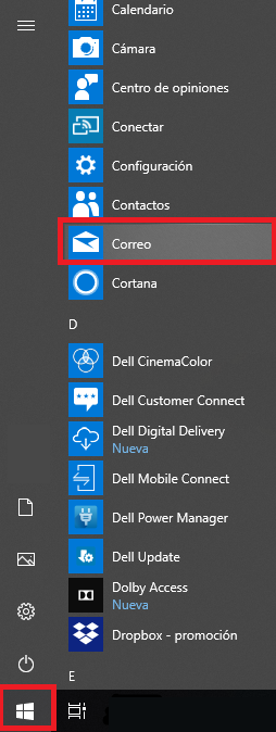 Imagen 1 - Configurar correo en Windows 10