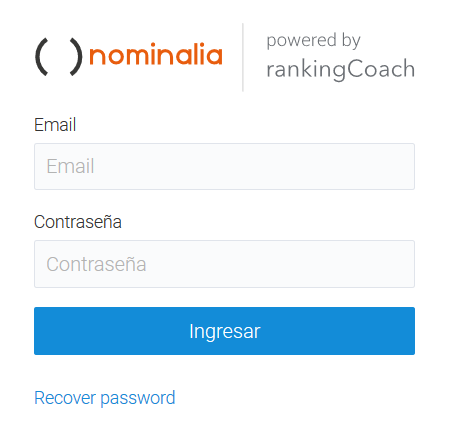 Acceso al panel de rankingCoach