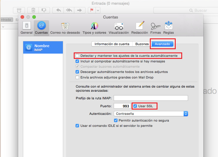 Configurar correo en SO Yosemite