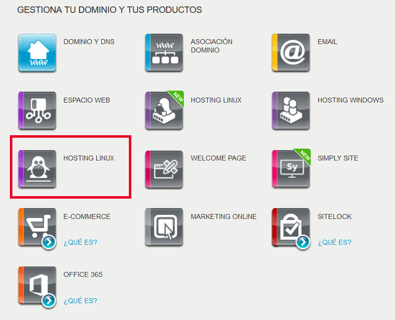 Gestionar Hosting en Panel de control de Nominalia