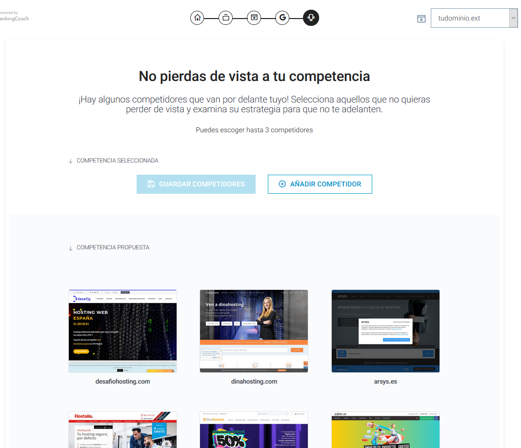 Sigue el posicionamiento web de tus competidores