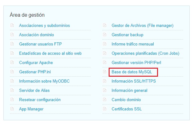 crear base de datos mysql