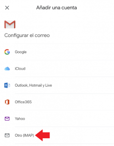 Añadir imap gmail