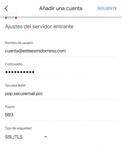 Configuración Imap Gmail