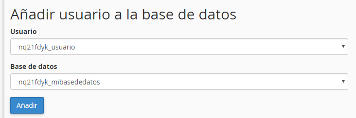 Poner nombre a base de datos en mysql