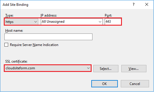 Imagen 11 - Cómo instalar un certificado SSL en Windows Server 2016 Add Site Binding
