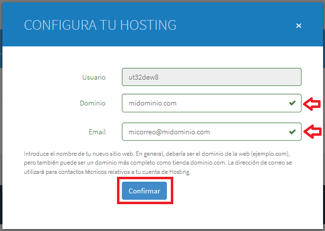 Confugurar cpanel