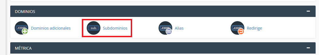 Crear subdominios en hosting cpanel