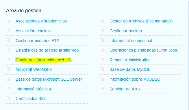 Gestionar php de un hosting