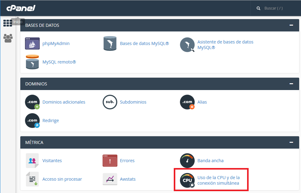 CPU usage in Cpanel