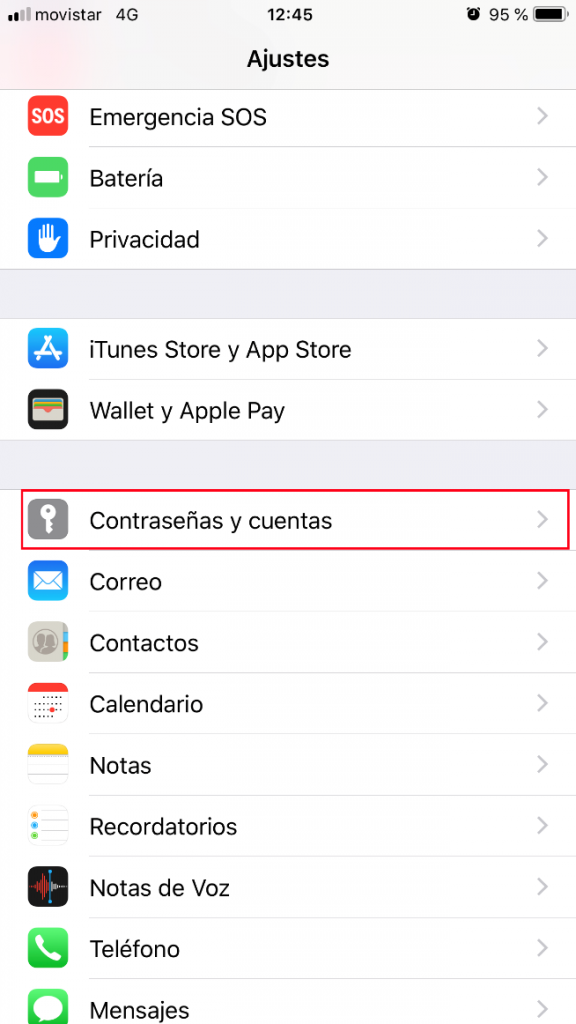 Configuraciones  Personalizar pantalla (iOS/WP)