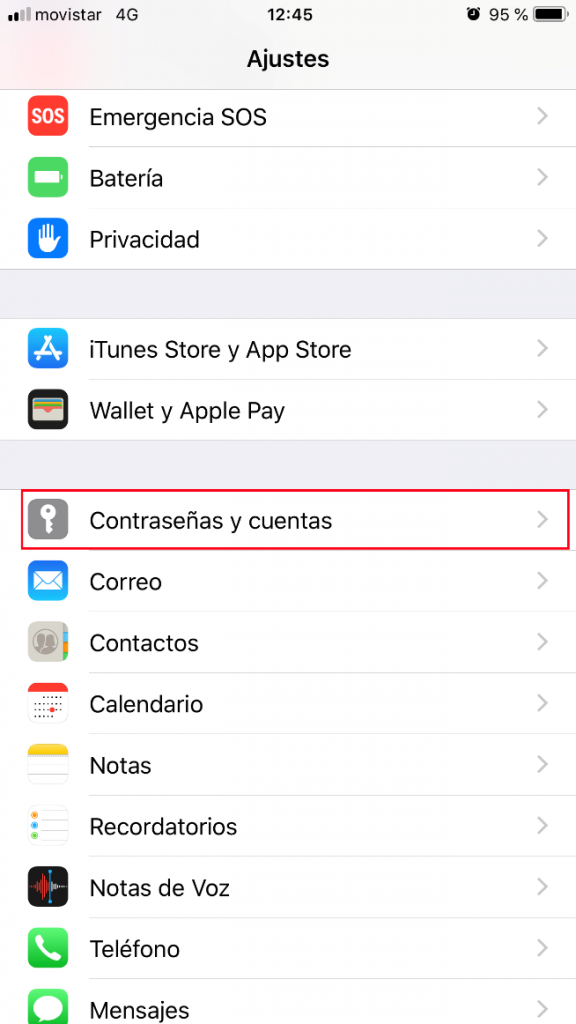 Imagen 1 - Configurar correo en iPhone o iPad (y iPod) Paso 1