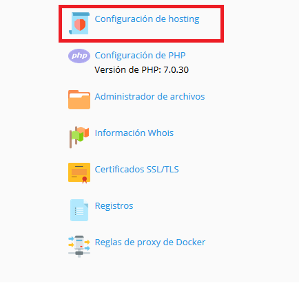 Imagen 10 - Cómo instalar un certificado SSL en Plesk Onyx - Configurar Hosting