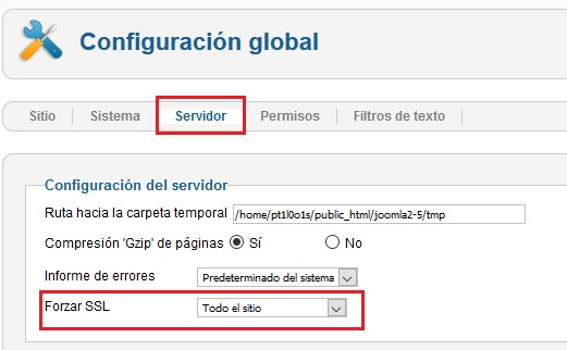 HTTPS en Joomla