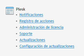 Imagen 3 - Plesk Menu Actualizaciones