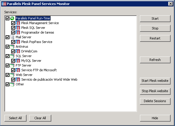 Imagen 2 - Plesk Panel Services Monitor