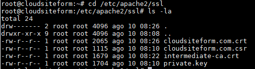 Imagen 7 - Cómo instalar un certificado SSL en Debian o Ubuntu Ruta etc/apache2/ssl