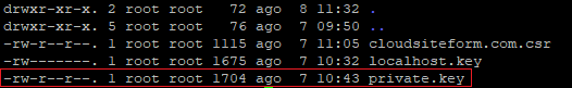 Imagen 9 - Cómo instalar un certificado SSL en CentOS 7 Ruta private