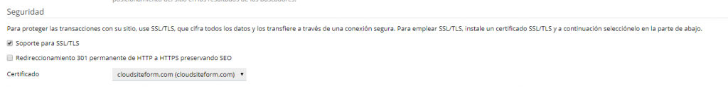 Imagen 11 - Cómo instalar un certificado SSL en Plesk Onyx - Soporte y Redirección 301