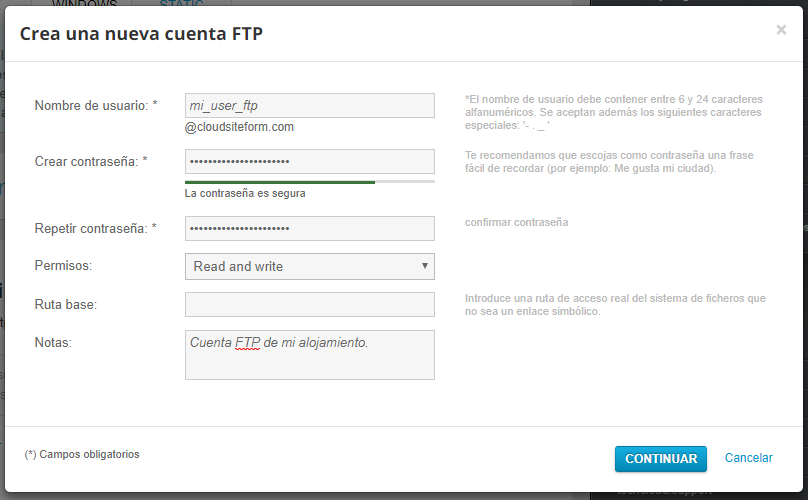 gestionar FTP con hosting windows Nominalia