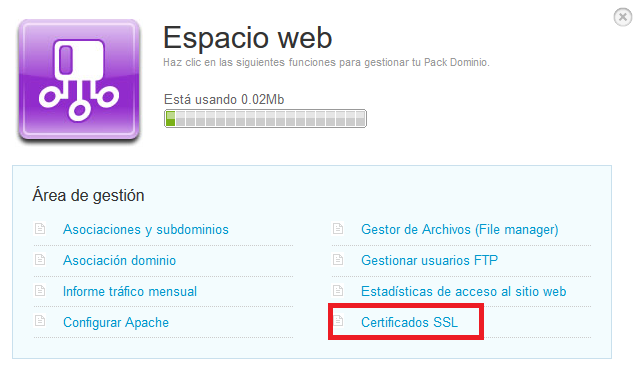 Emitir SSL Espacio Web