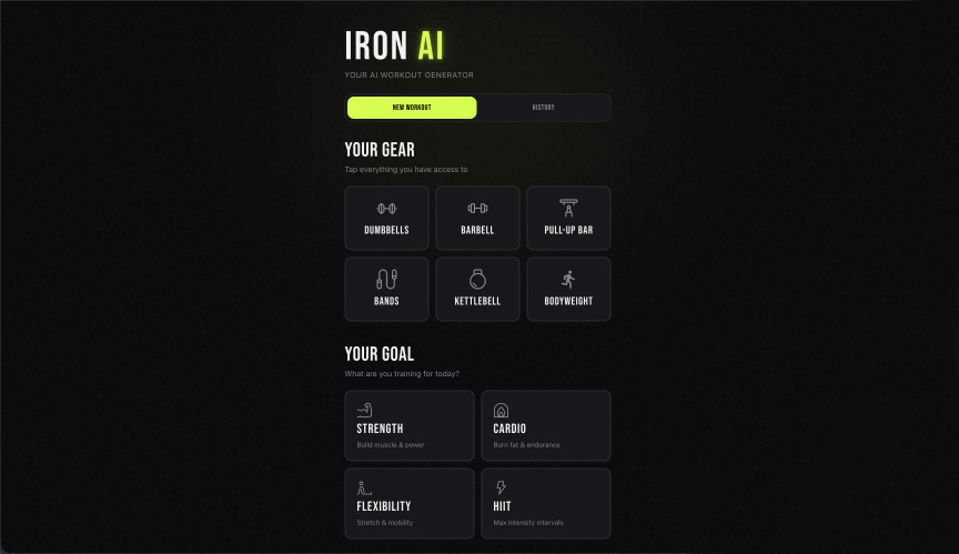 Generador de entrenamientos de IA creado con Macaly AI