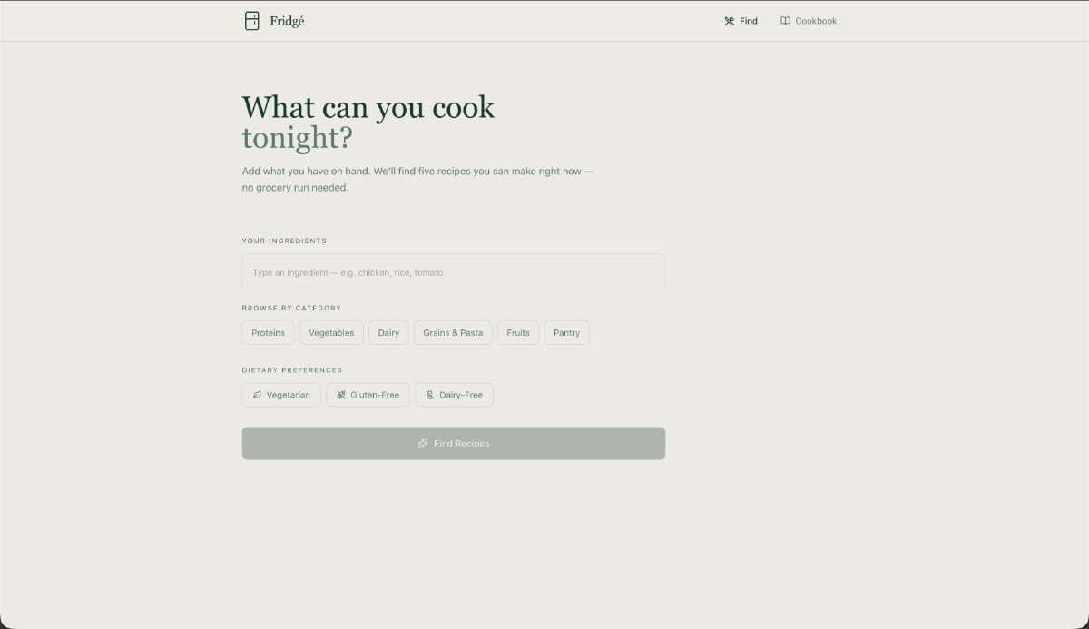 App per trobar receptes creada amb Macaly AI Builder